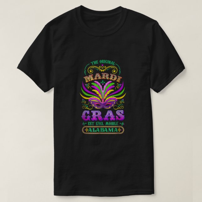 Camiseta El teléfono móvil original Mardi Gras Alabama 1703 (Diseño del anverso)
