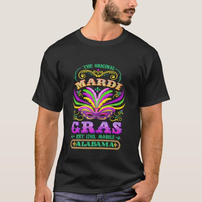 Camiseta El teléfono móvil original Mardi Gras Alabama 1703 (Anverso)