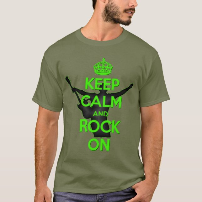 Camiseta El tema del rock n Roll mantiene la calma y el roc (Anverso)