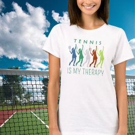 Camiseta ¡El tenis es mi terapia! Tenista femenina