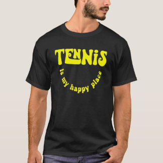 Camiseta El Tenis Retro Es Mi Lugar Feliz Jugador De Tenis