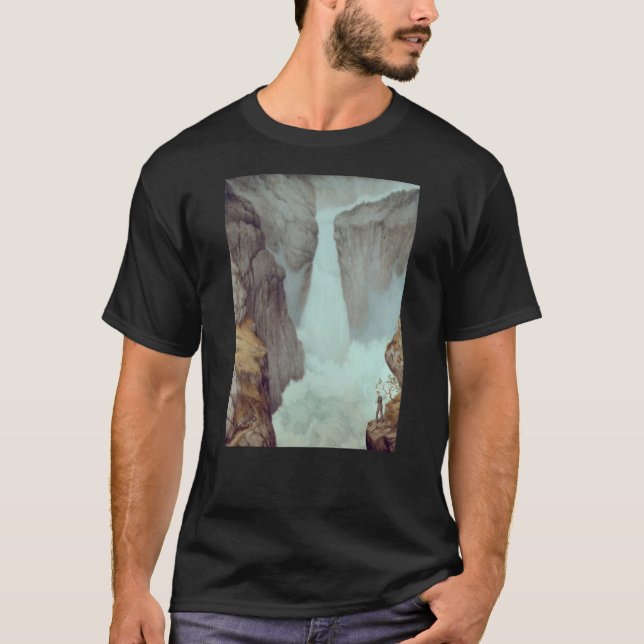 Camiseta El Teodor Kittelsen de la cascada (Anverso)