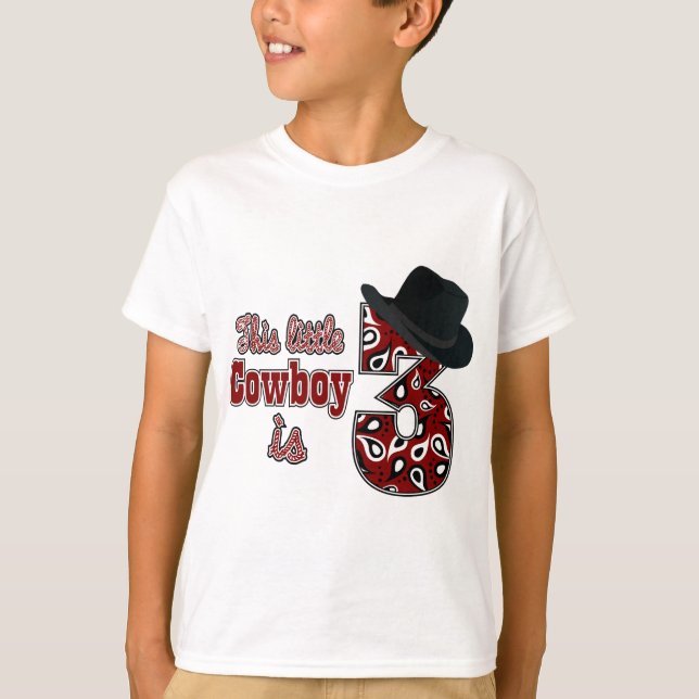 Camiseta El tercer cumpleaños de Little Cowboy (Anverso)