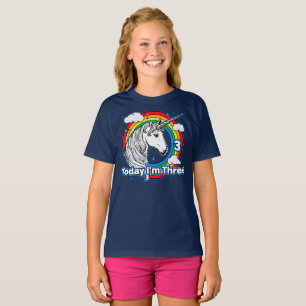 Camiseta El tercer cumpleaños de Unicornio arcoiris hoy ten