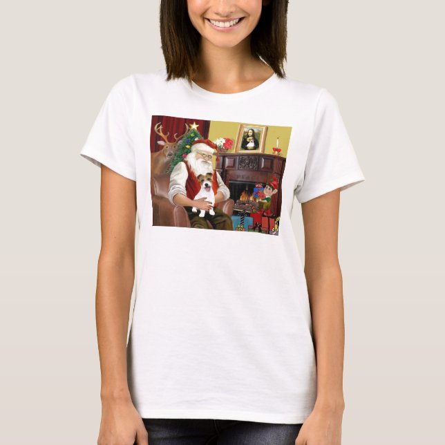 Camiseta El terrier Jack Russell de Santa PUP (Anverso)