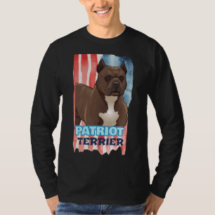 Camiseta El Terrier Norteamericano De Pitbull Es Patriota