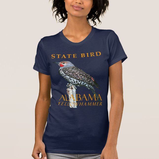 Camiseta El Territorio De Alabama Pájaro El Parpadeo Común (Anverso)