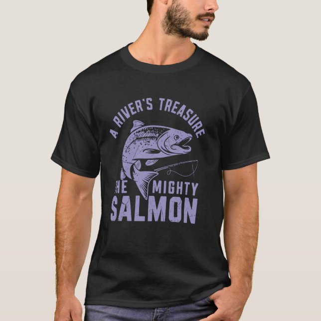 Camiseta El tesoro de un río La poderosa pesca del salmón (Anverso)