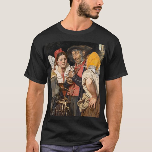 Camiseta El tesoro del viejo (El gato) (de Karl Gussow) (Anverso)