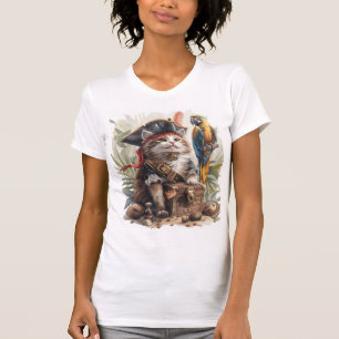 Camiseta El tesoro pirata de un gato