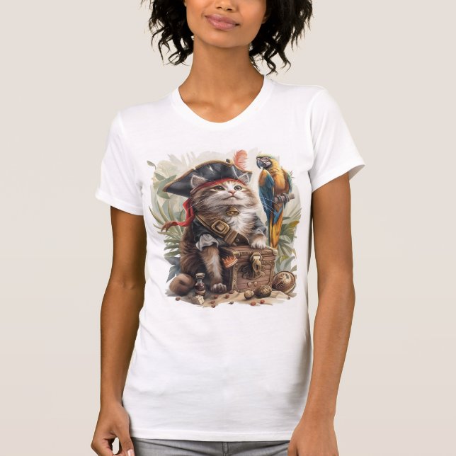 Camiseta El tesoro pirata de un gato (Anverso)