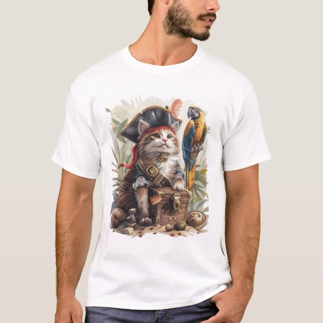 Camiseta El tesoro pirata de un gato (Anverso)