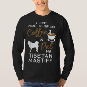 Camiseta El tibetano amante del café Mastiff Perro Xmas Nac