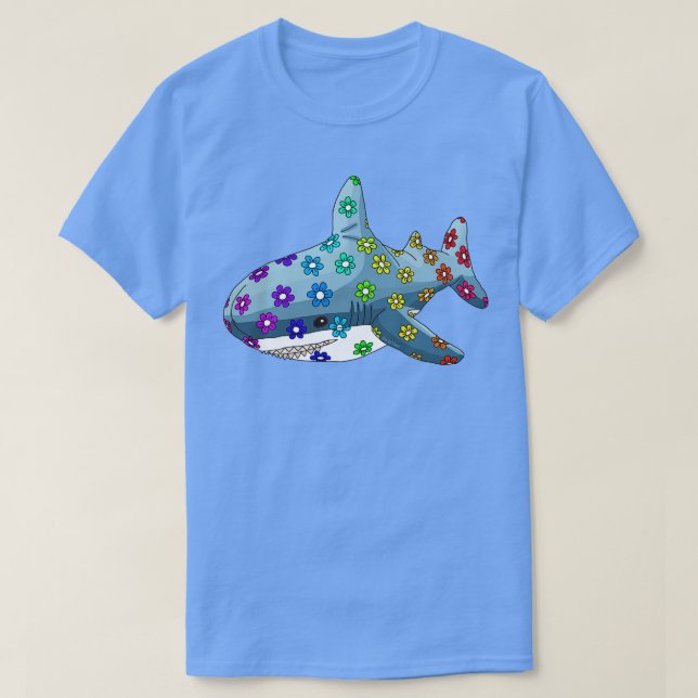 Camiseta El tiburón azul arcoiris (Diseño del anverso)