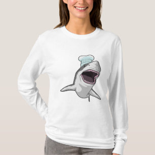 Camiseta El tiburón como cocinero con el gorra chef