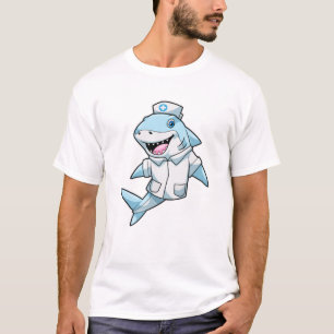 Camiseta El tiburón como enfermera con abrigo