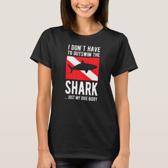 Camiseta El Tiburón Es Mi Buceo De Buceo Scuba (Anverso)