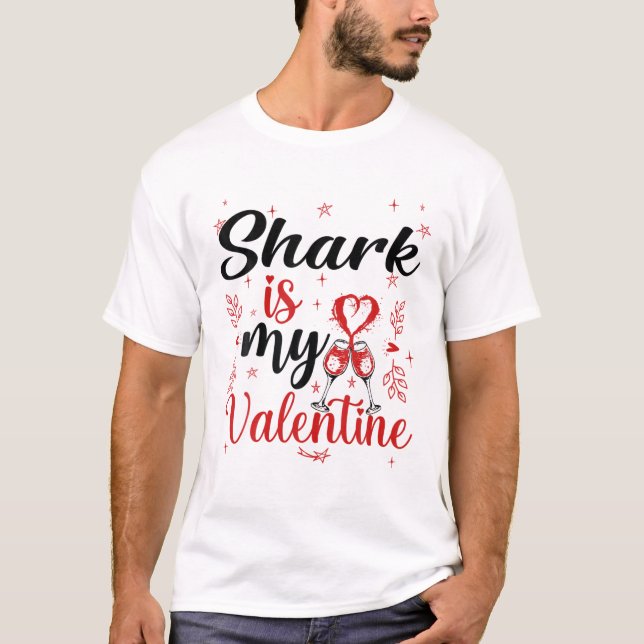 Camiseta El tiburón es mi El día de San Valentín de tiburon (Anverso)