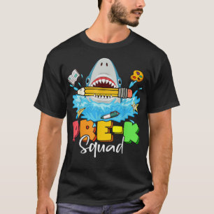 Camiseta El tiburón gracioso de la brigada pre-K vuelve a l