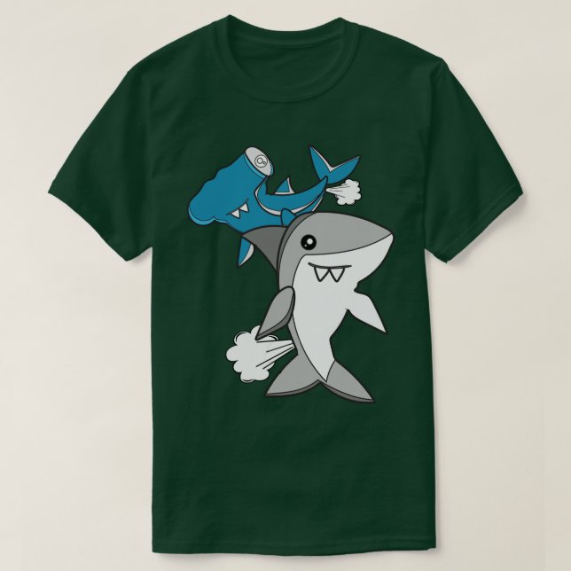 Camiseta El tiburón lindo LoverFunny Farting Shark (Diseño del anverso)