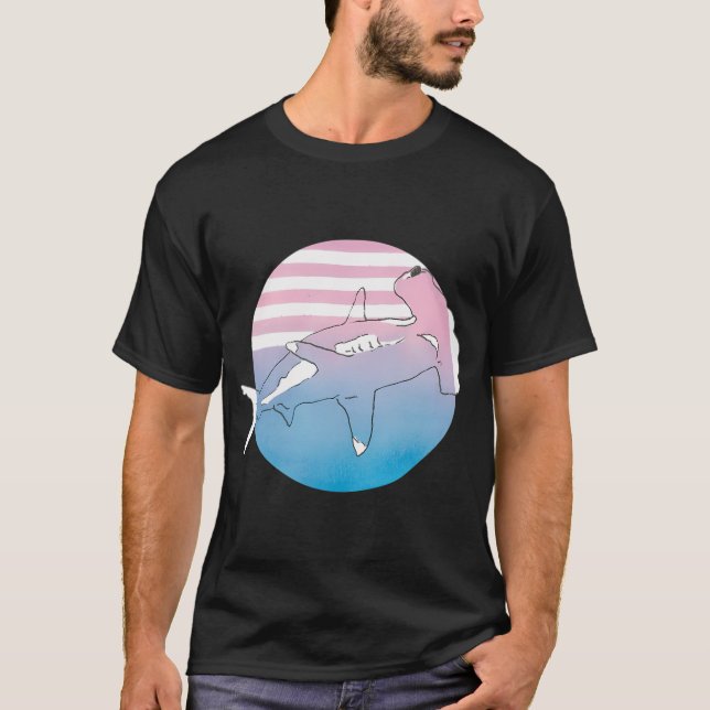 Camiseta El tiburón martillo del atardecer (Anverso)
