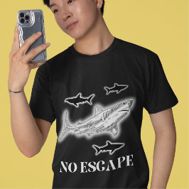 Camiseta El tiburón oceánico sin escape del té gráfico masc