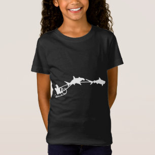 Camiseta El Tiburón Santa Claus Sleigh Navidades Cute El Am