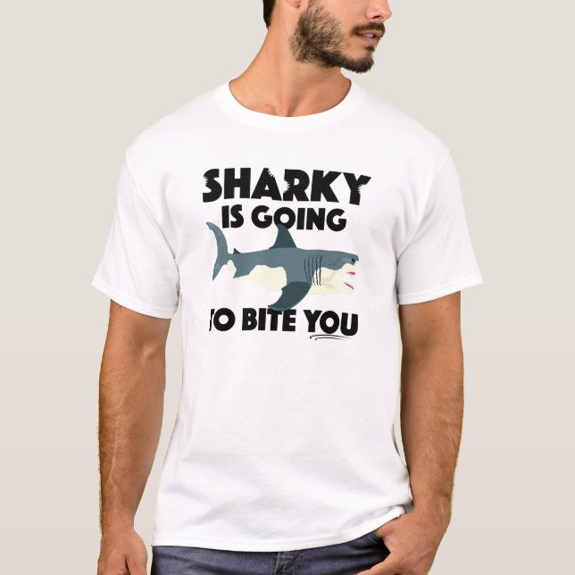 Camiseta El tiburón te va a morder el diseño - T básica par (Anverso)