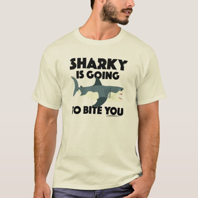 Camiseta El tiburón te va a morder el diseño - T básica par (Anverso)