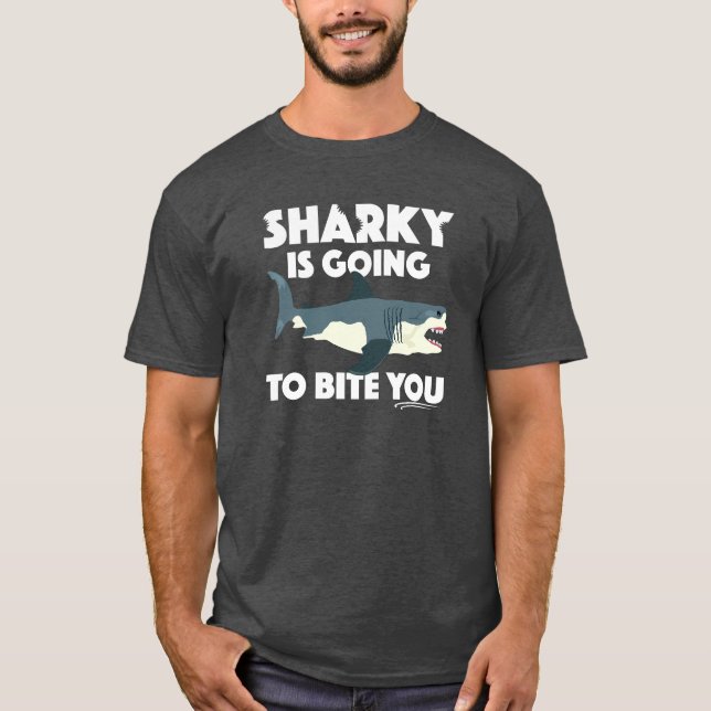 Camiseta El Tiburón Va A Mentir Tu Diseño - T Oscura Básica (Anverso)