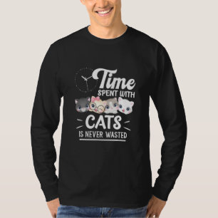 Camiseta El Tiempo De Amor Del Gato Gastado Con Gatos Nunca