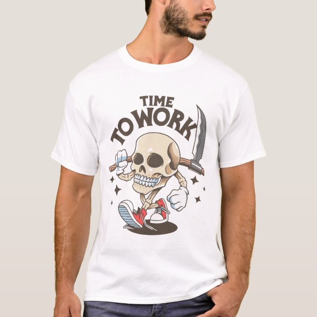 Camiseta El tiempo de trabajo del pañal duro (Anverso)