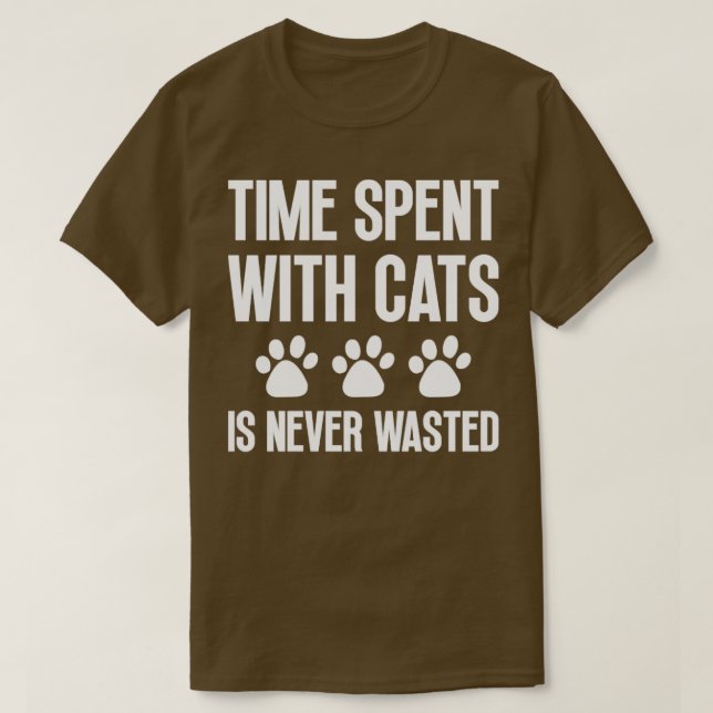 Camiseta El Tiempo Pasado Con Gatos Nunca Se Desperdicia1 (Diseño del anverso)