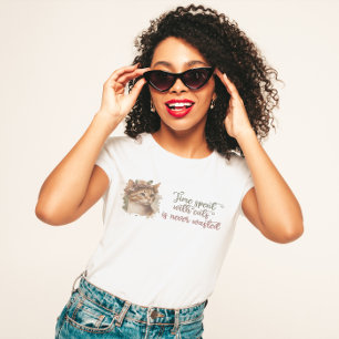 Camiseta El Tiempo Que Se Dedica Con El Diseño De Acuarela