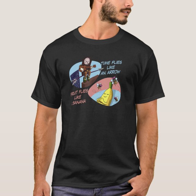 Camiseta El tiempo vuela como una flecha, las moscas de la  (Anverso)
