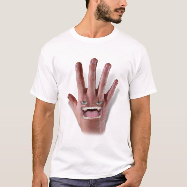 Camiseta ¡Él tiene una mano dura! (Anverso)
