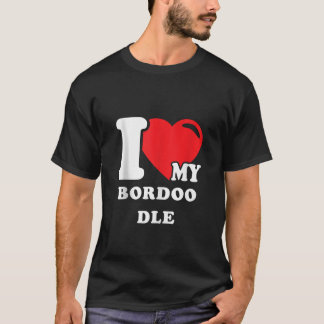 Camiseta El tierno perro de Bordoodle ama a mamá y papá