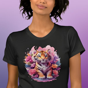 Camiseta El tigre bebé y las flores