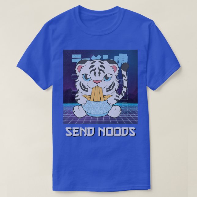 Camiseta El tigre blanco animado de Kawaii (Diseño del anverso)