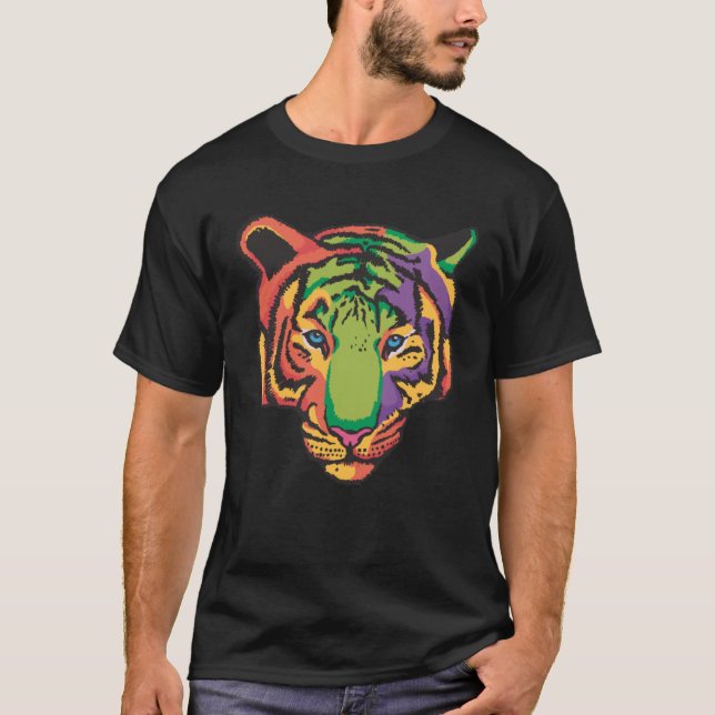 Camiseta El tigre de colores espeluznante (Anverso)