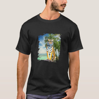Camiseta El tigre del arte colorido y lindo para los hombre