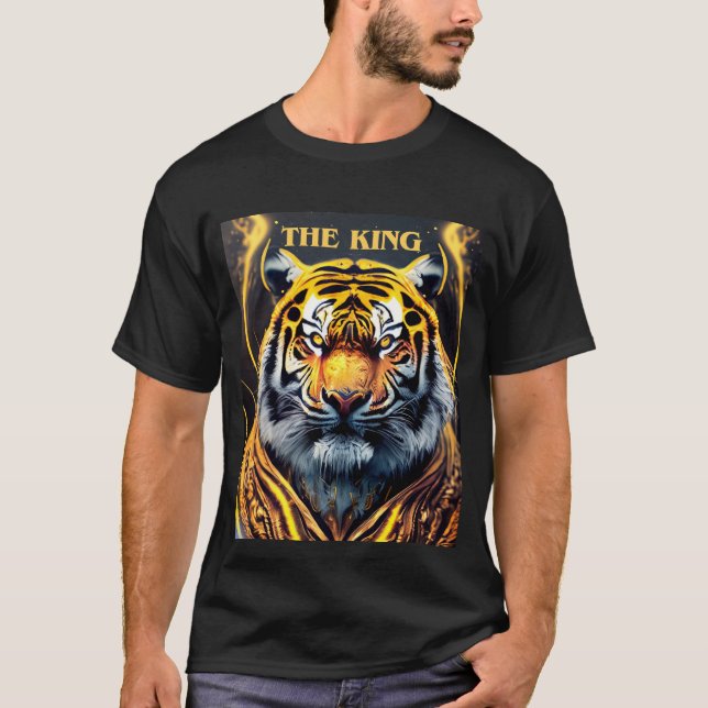Camiseta El tigre, el Rey amarillo dorado y negro (Anverso)