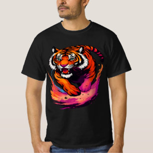 Camiseta El tigre feroz y colorido