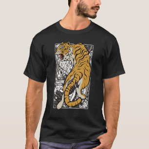Camiseta El tigre japonés Samurai guerrero lucha contra Asi