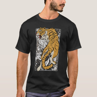 Camiseta El tigre japonés Samurai guerrero lucha contra Asi