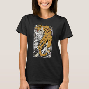 Camiseta El tigre japonés Samurai guerrero lucha contra Asi
