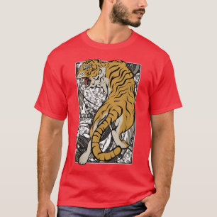Camiseta El tigre japonés Samurai guerrero lucha contra Asi