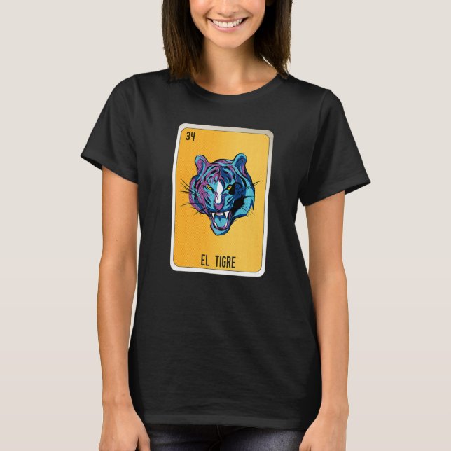 Camiseta El Tigre Mexican Lottery Mexico Loteria Cards  1 (Anverso)