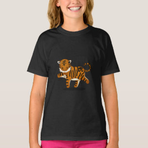 Camiseta El tigre zoíaco chino agudo negro