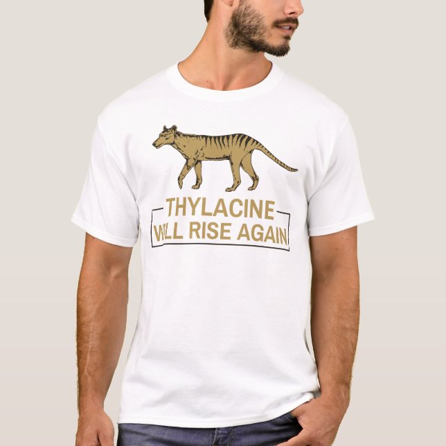 Camiseta El tilacino se elevará de nuevo extinto lobo de Ta (Anverso)